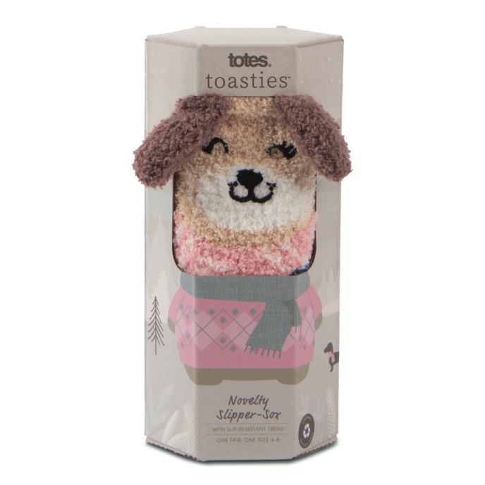totes toasties Ladies Novelty Super Soft Slipper Socks Dog Extra Image 4